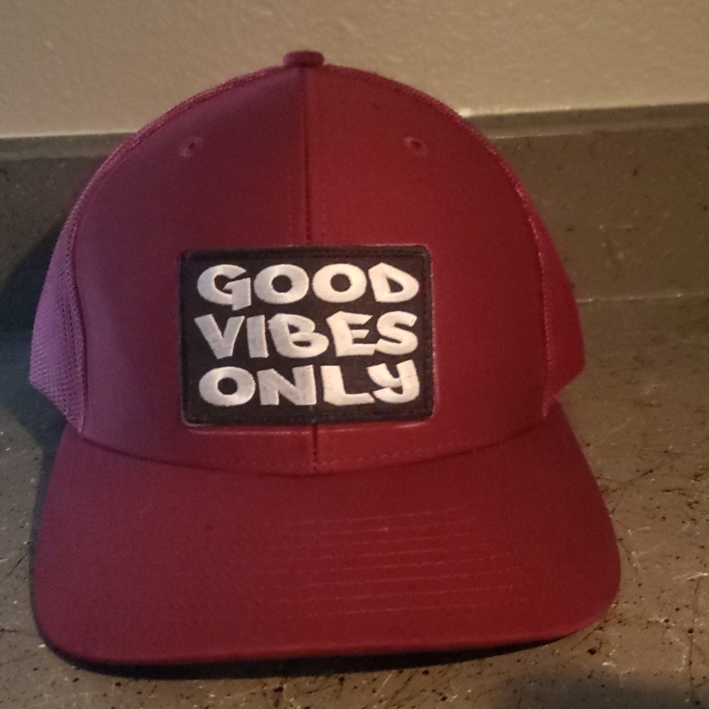 Burgundy "GOOD VIBES ONLY" Snap back Hat